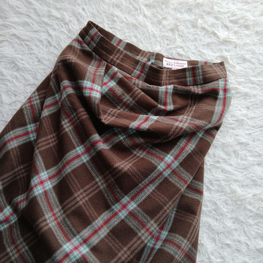 【Vivienne Westwood】変形　オーブ　ロングチェックスカート