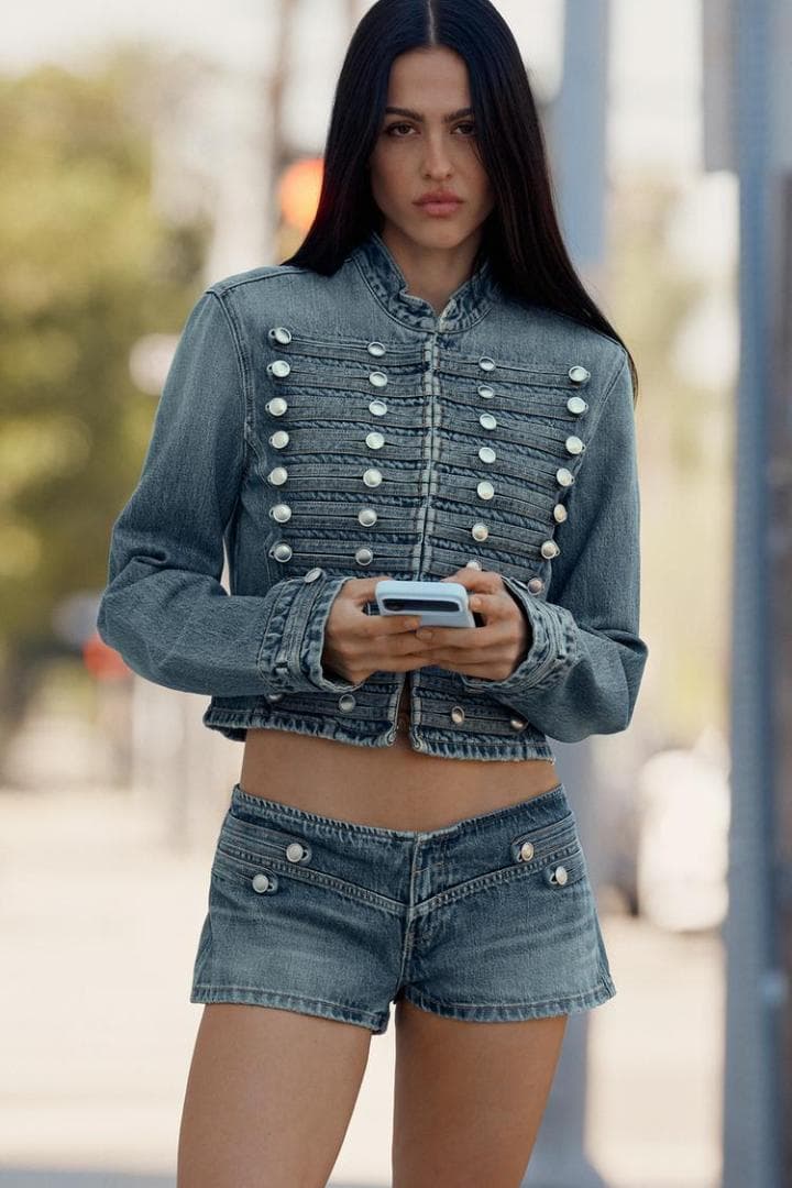 ZARA！ ナポレオンジャケット TRF デニムジャケット ブルー L
