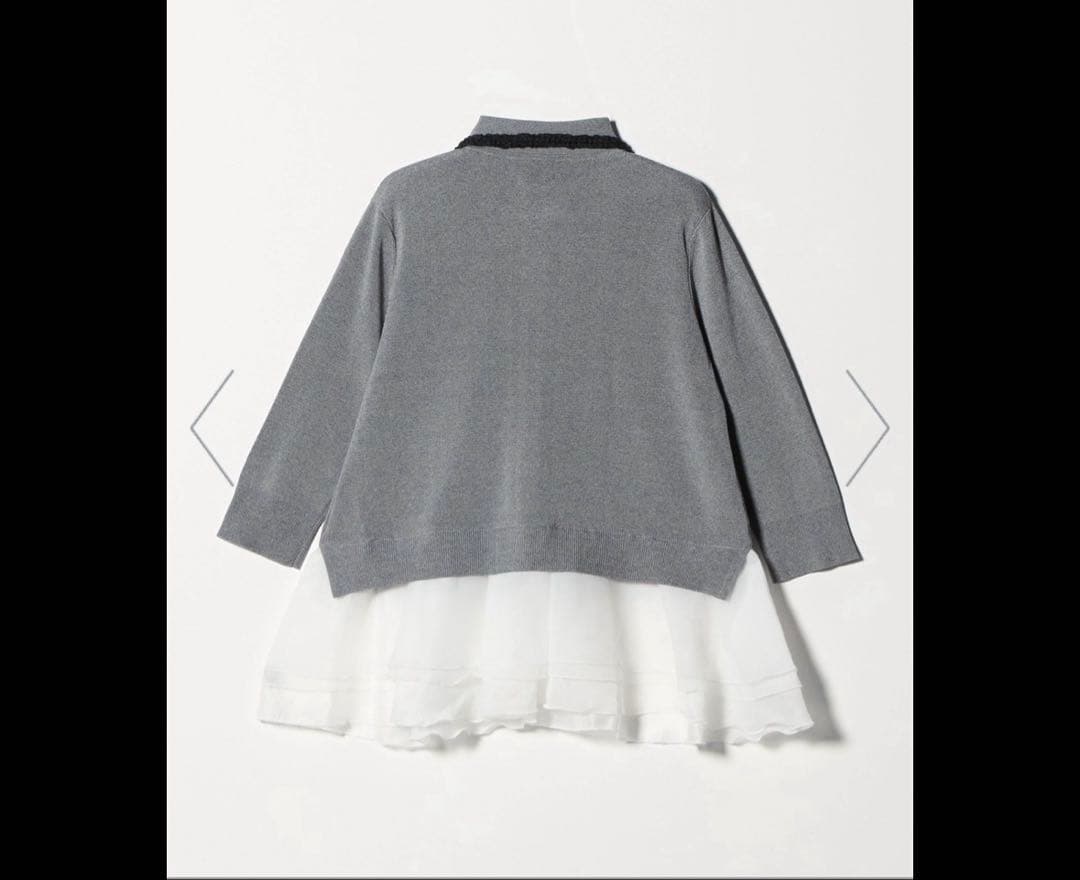 UNITED ARROWS ポロコンビ ニット ウォッシャブル(グレー)