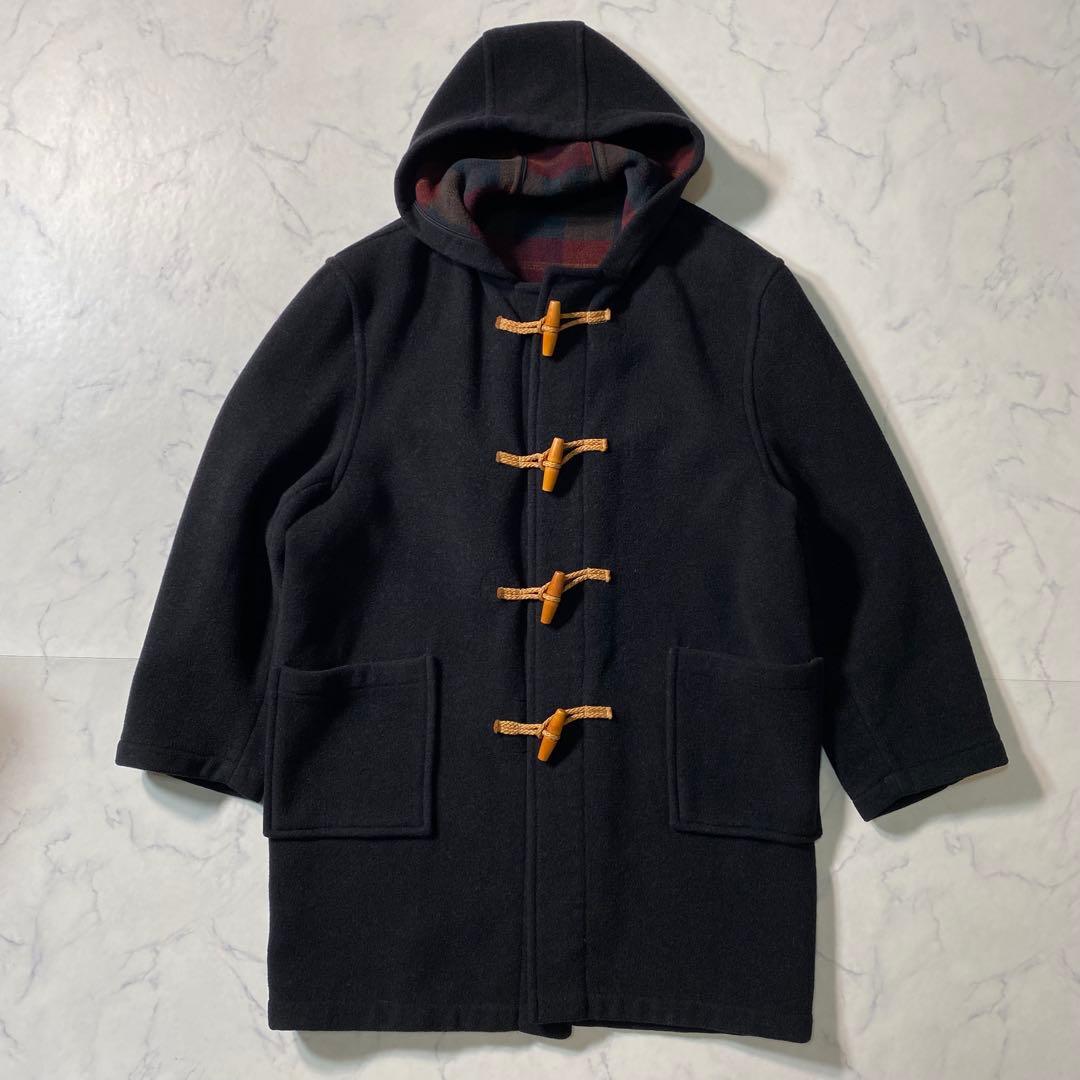 【美品】モンゴメリー　ダッフルコート　90s　カシミヤ混　チェック柄　英国製　L