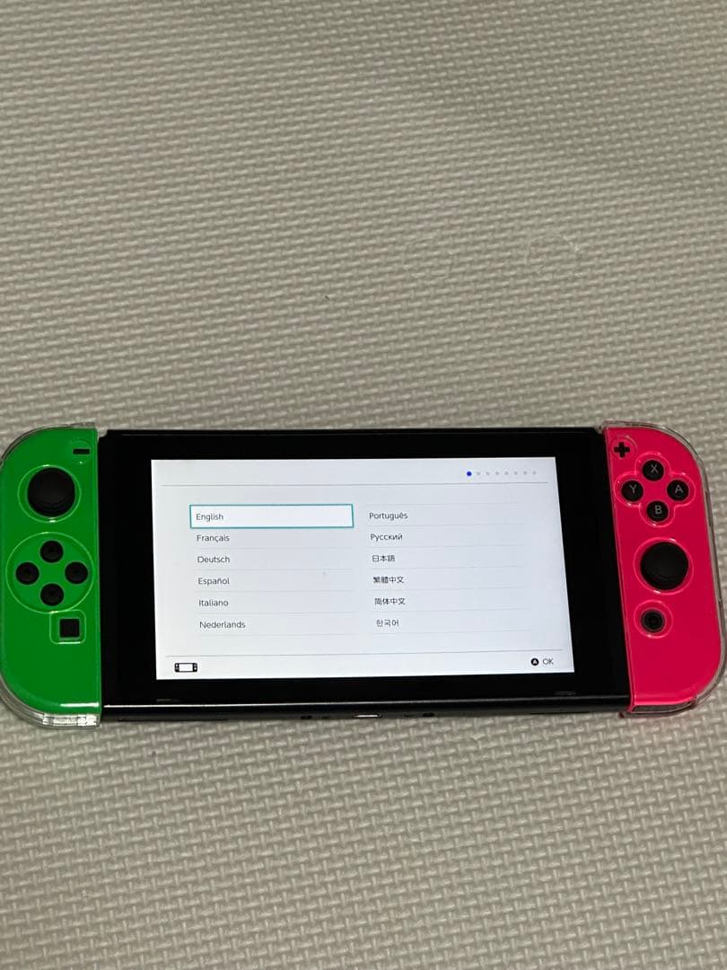 Nintendo Switch 本体 グリーン ピンク microSDカード付き