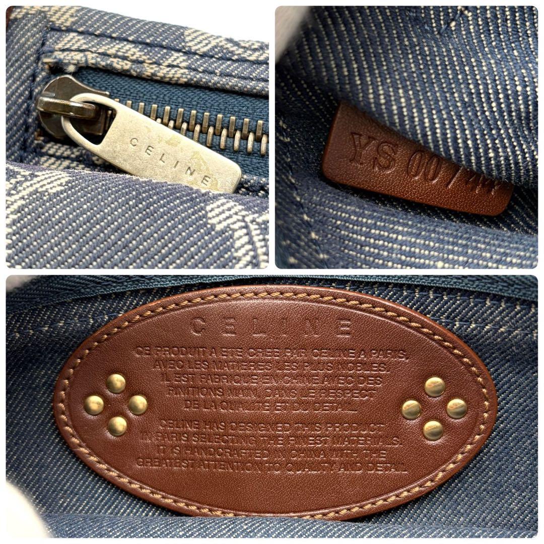 ✨美品✨セリーヌ ウエストバッグ パリマカダム キャンバス レザー　ブルー