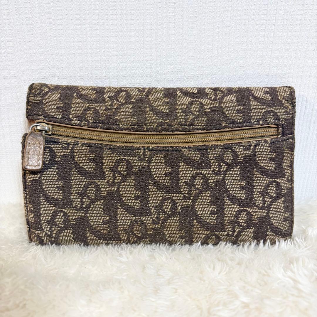 クリスチャンディオール　トロッター　三つ折り財布　サドル　長財布　ゴールド　金具