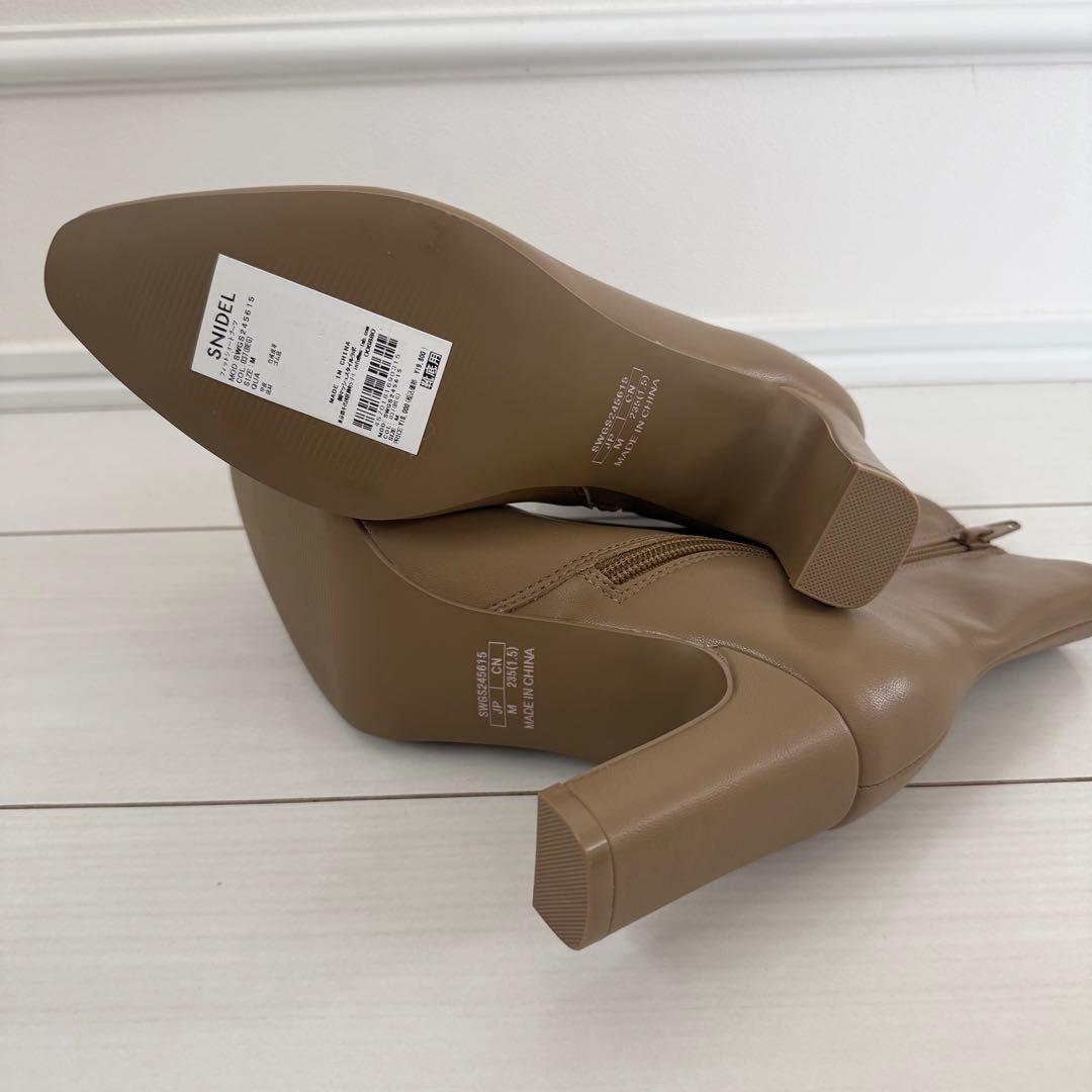 新品未使用タグ付き SNIDEL スナイデル ショートブーツ ベージュ M