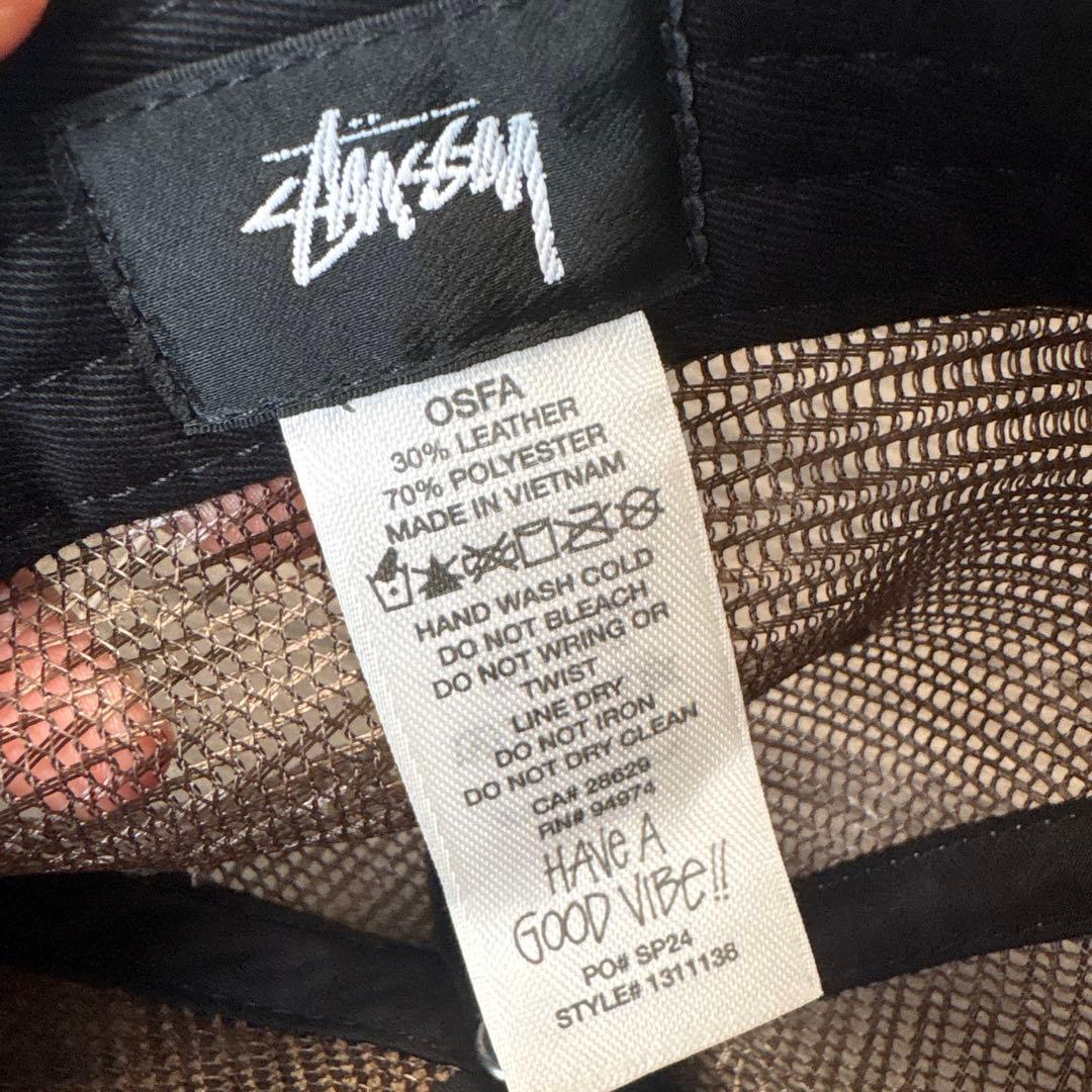 STUSSY メッシュキャップ レザー 帽子 ステューシーキャップ