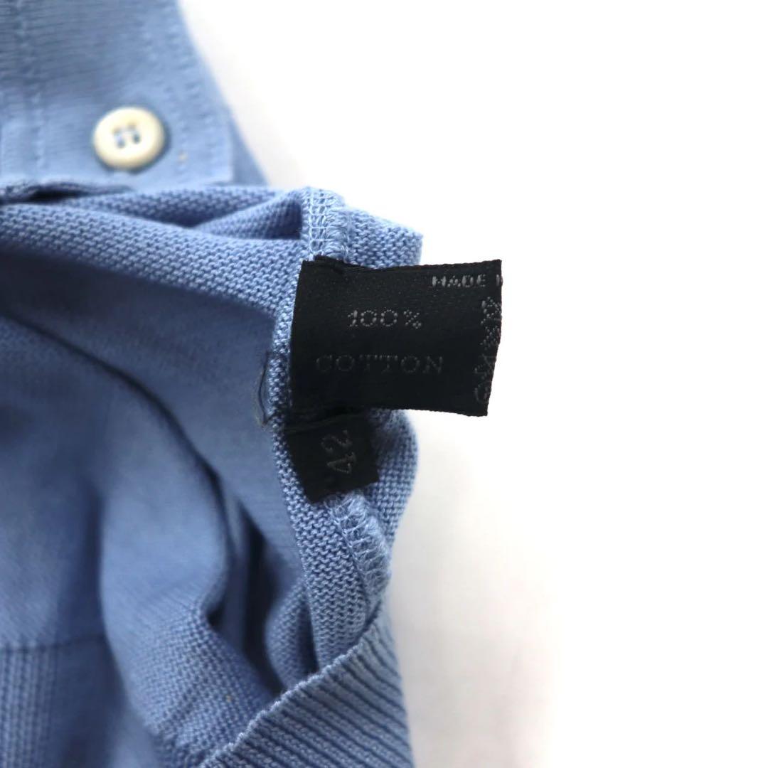 PRADA ボタンフロント ニットシャツ カーディガン M ブルー コットン