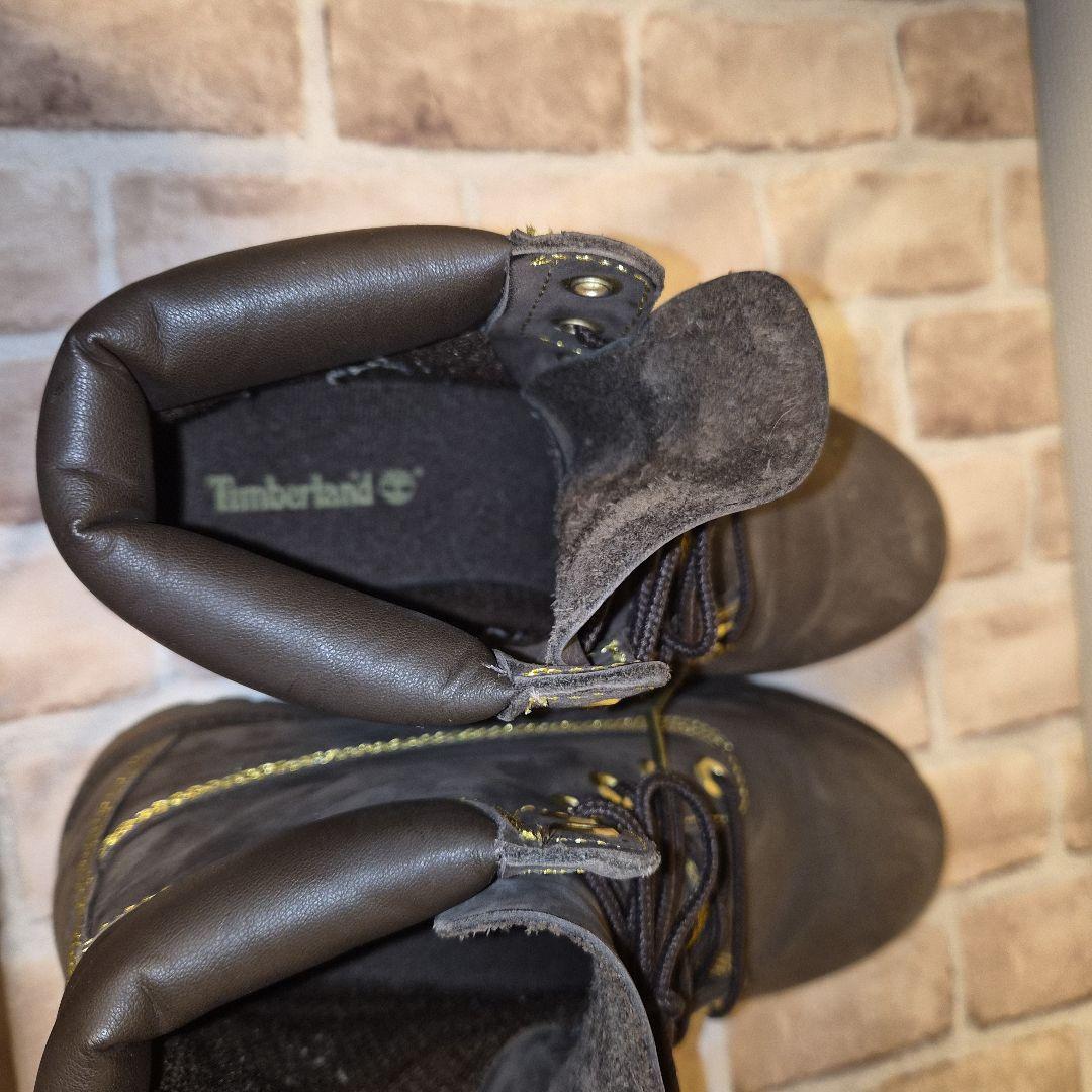 【みい】Timberland ブラウンブーツ　ゴールドロゴ　レア