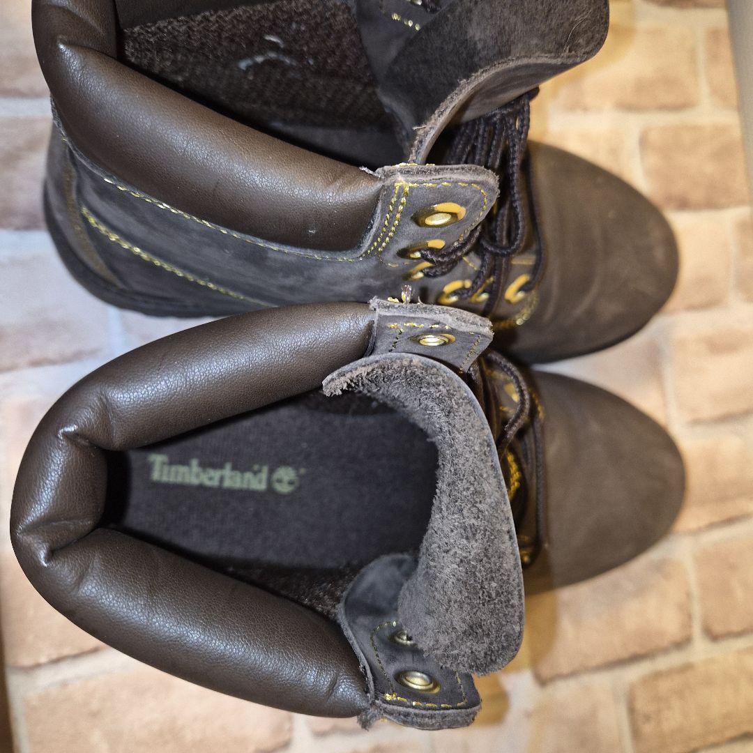 【みい】Timberland ブラウンブーツ　ゴールドロゴ　レア