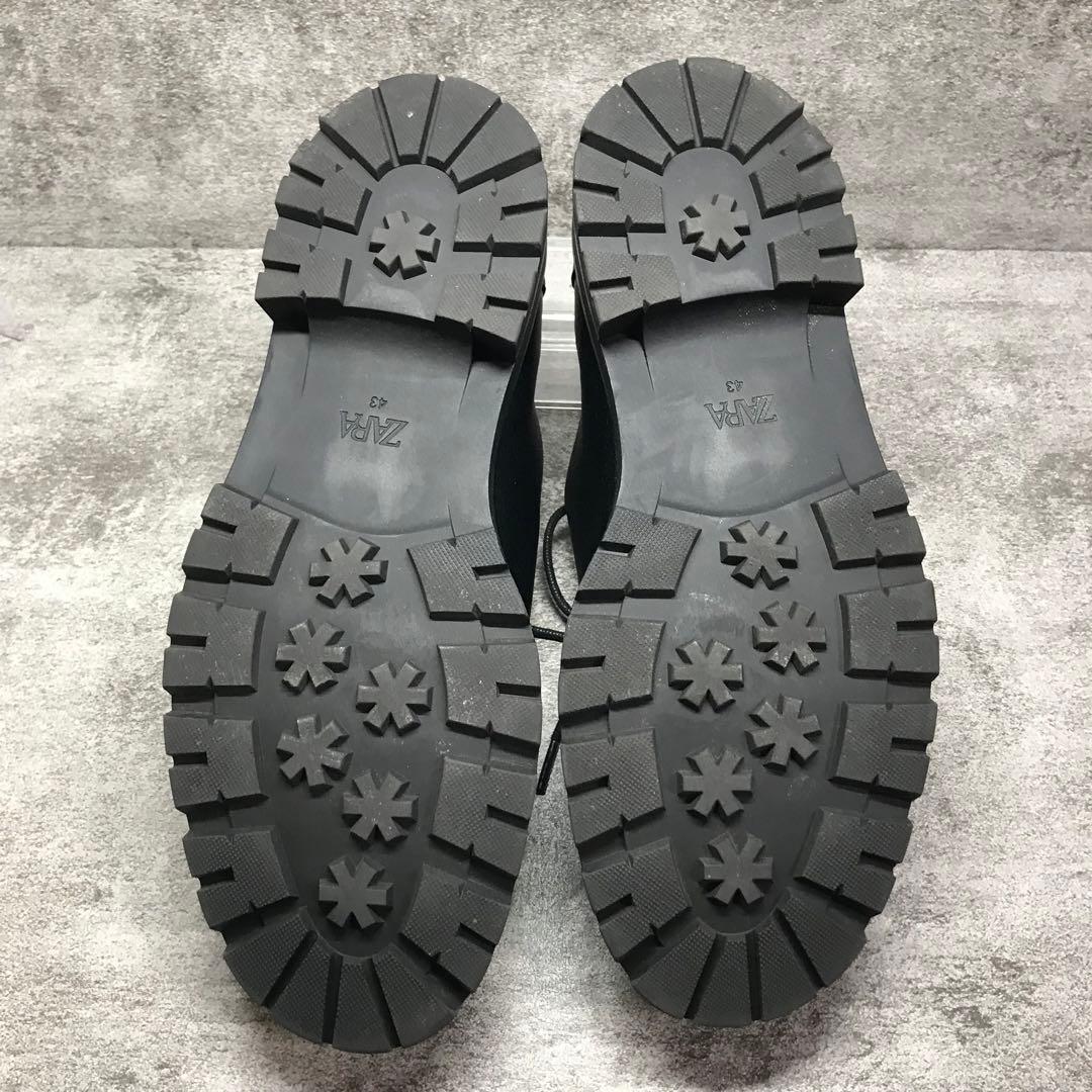 美品　ZARA モックトゥシューズ チロリアン ブラック レザー モカシン
