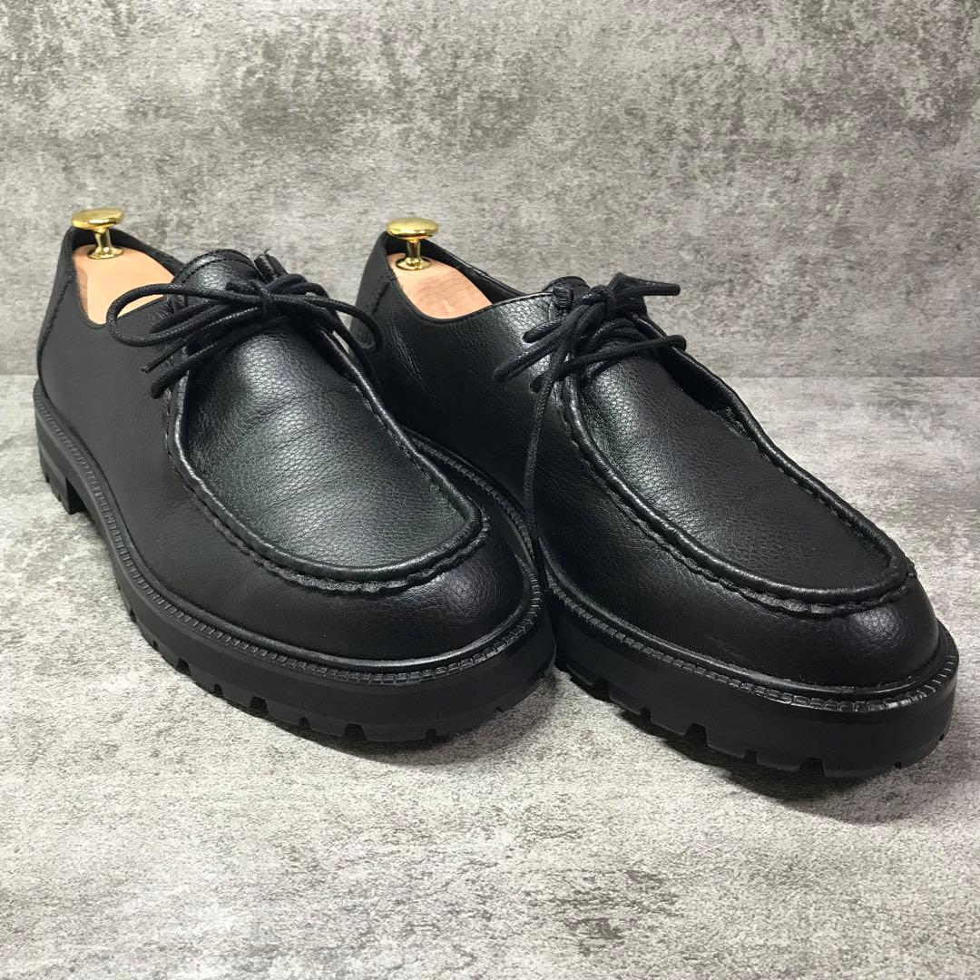 美品　ZARA モックトゥシューズ チロリアン ブラック レザー モカシン