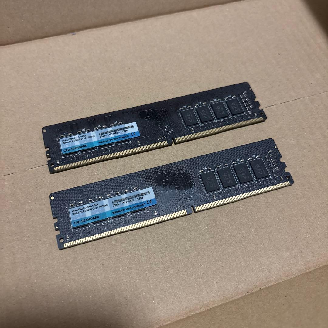 CFD DDR4メモリー W4U3200CS-16G 16GBx2枚！
