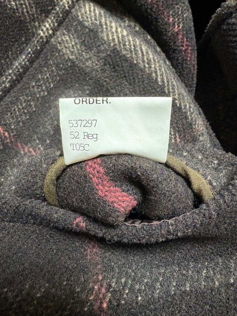 バーバリー BURBERRY ダッフルコート XL 希少なブラック系チェック柄
