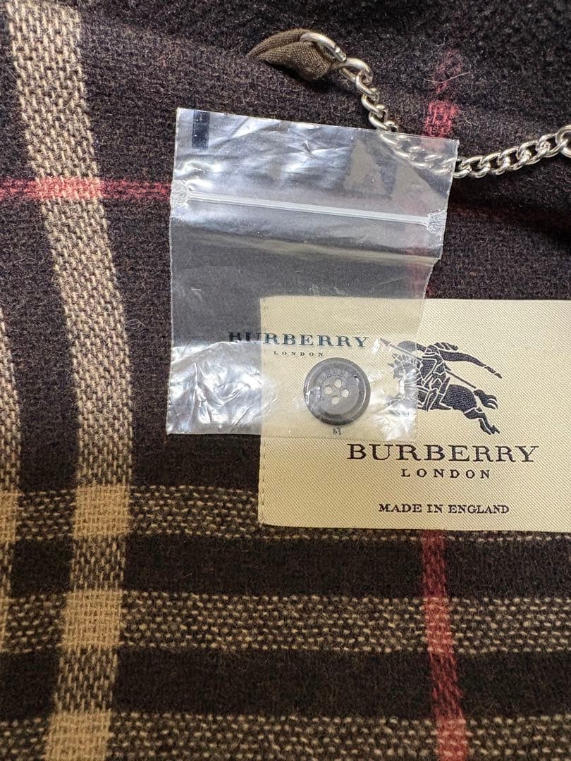 バーバリー BURBERRY ダッフルコート XL 希少なブラック系チェック柄