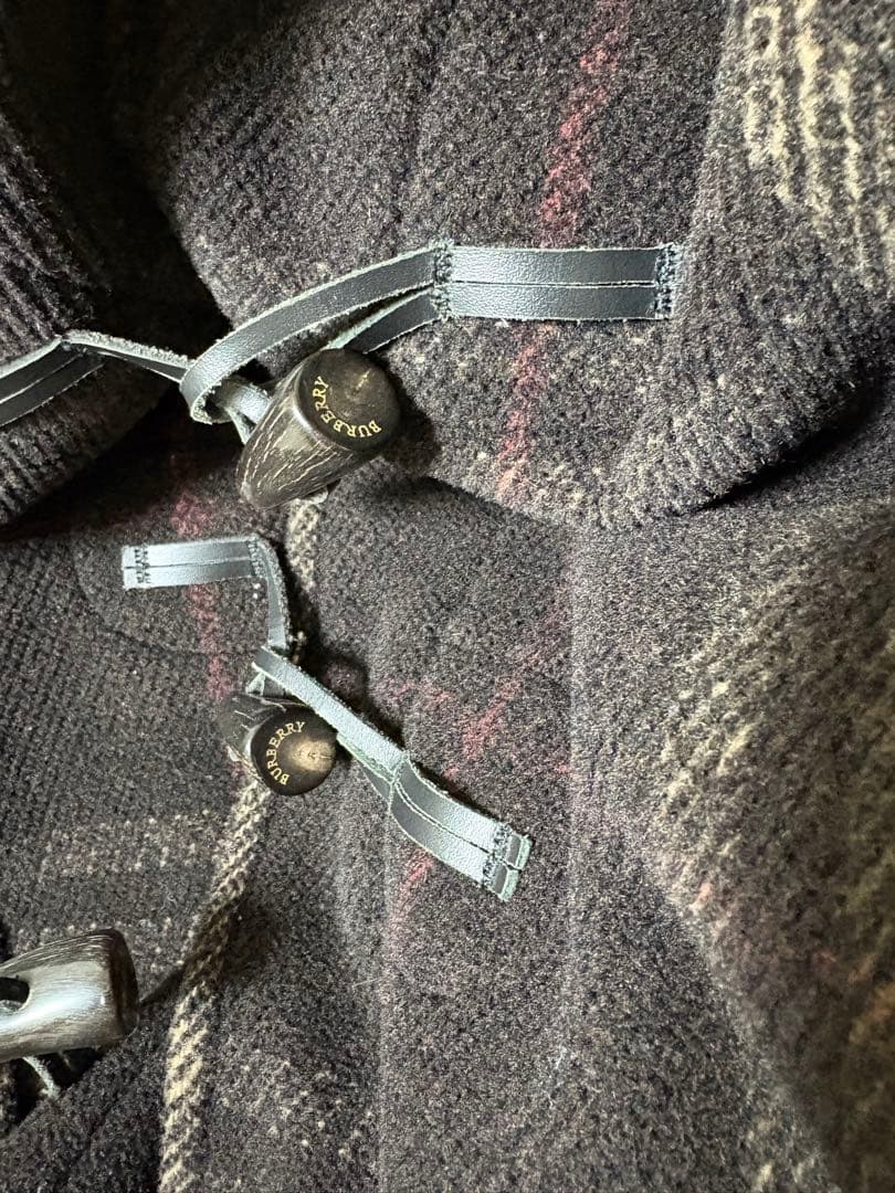 バーバリー BURBERRY ダッフルコート XL 希少なブラック系チェック柄