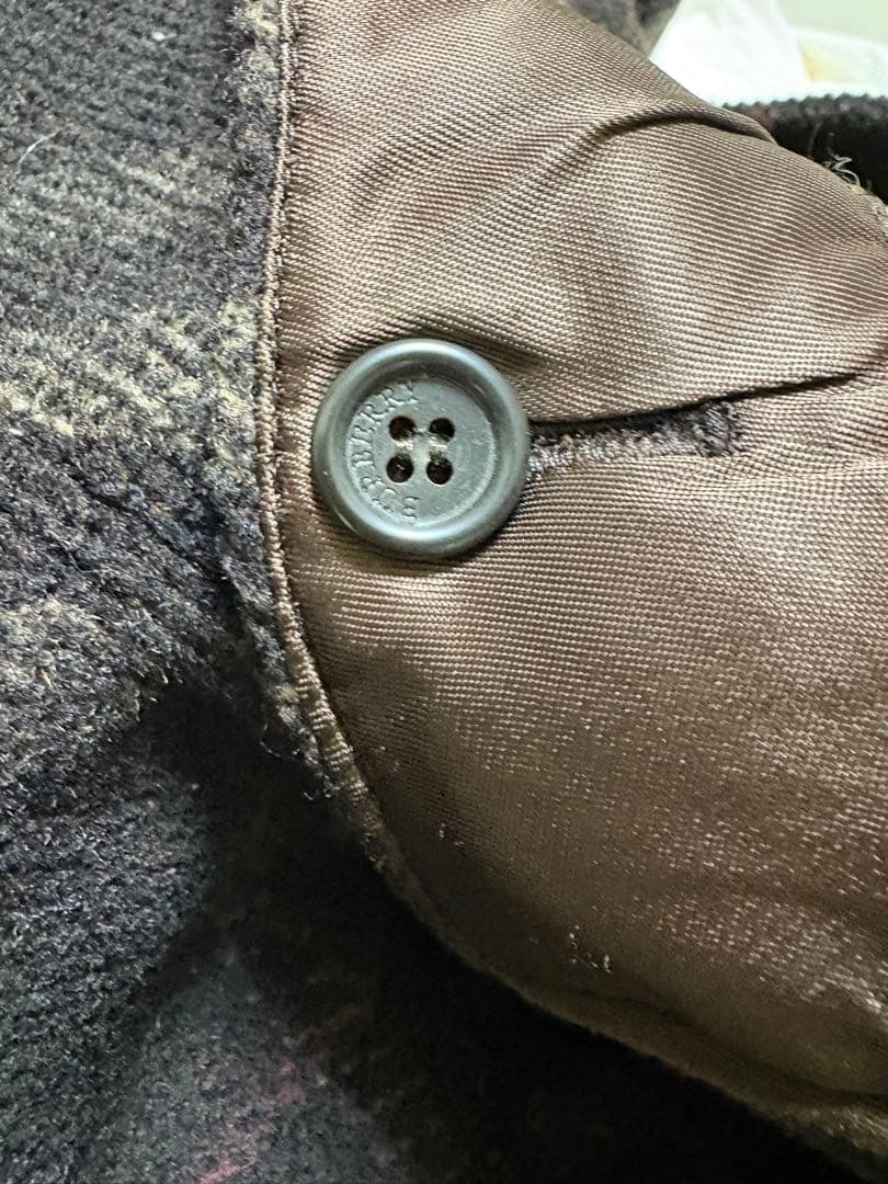 バーバリー BURBERRY ダッフルコート XL 希少なブラック系チェック柄