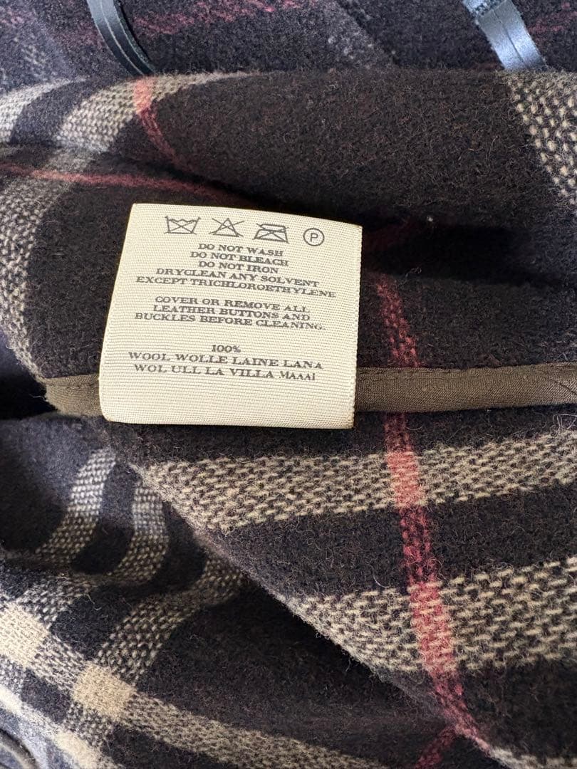 バーバリー BURBERRY ダッフルコート XL 希少なブラック系チェック柄