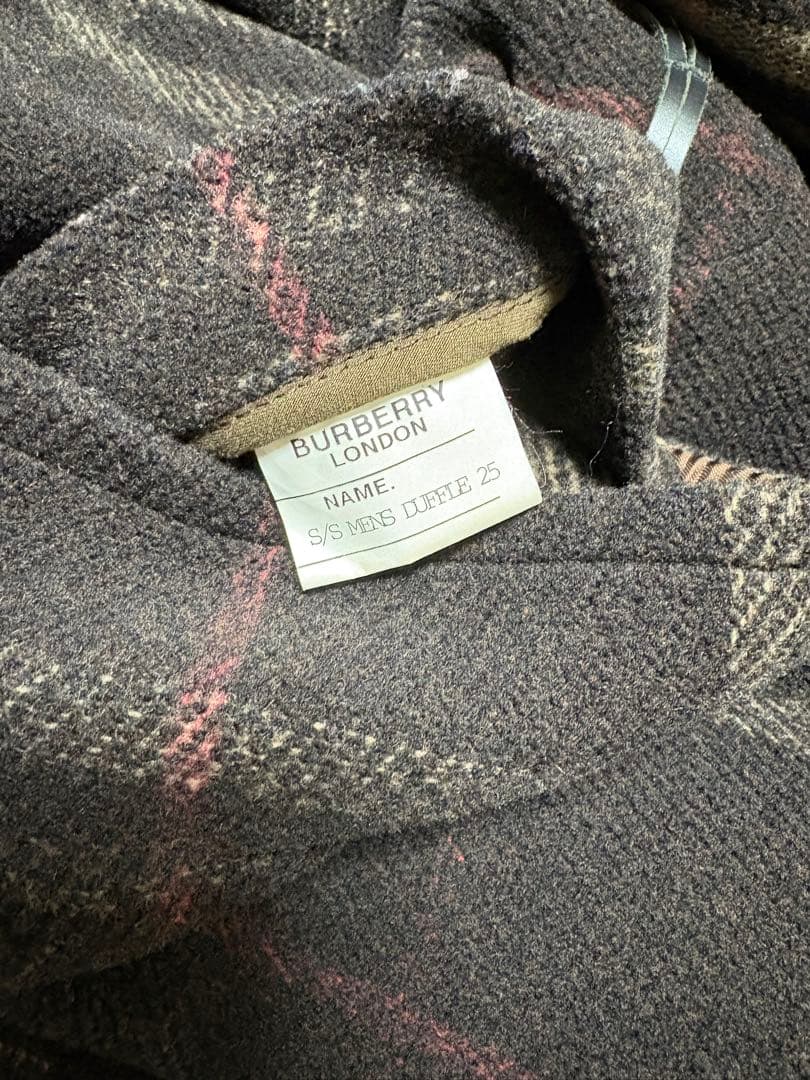 バーバリー BURBERRY ダッフルコート XL 希少なブラック系チェック柄