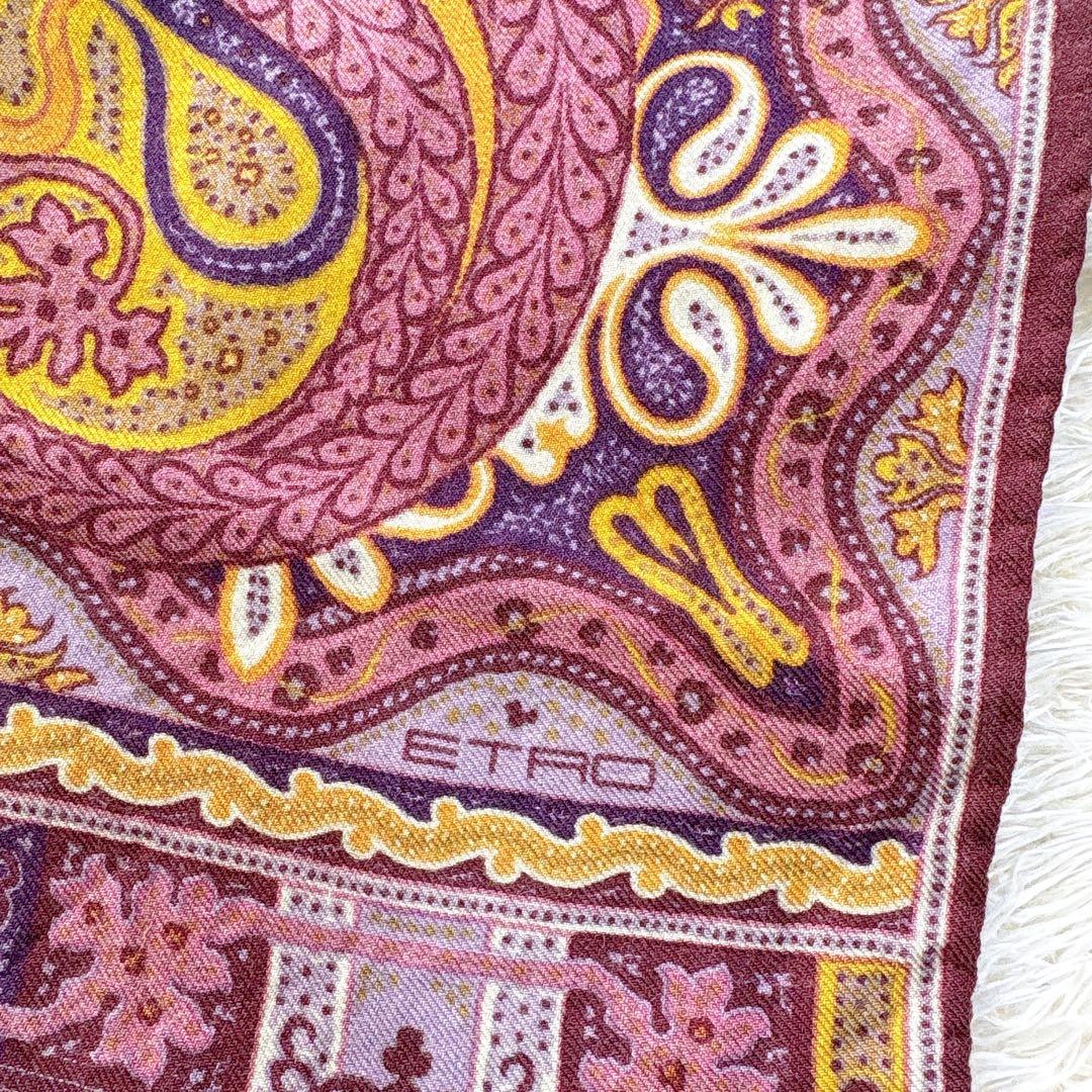 ETRO エトロ ペイズリー柄 大判ストール スカーフ ウール混　マルチカラー