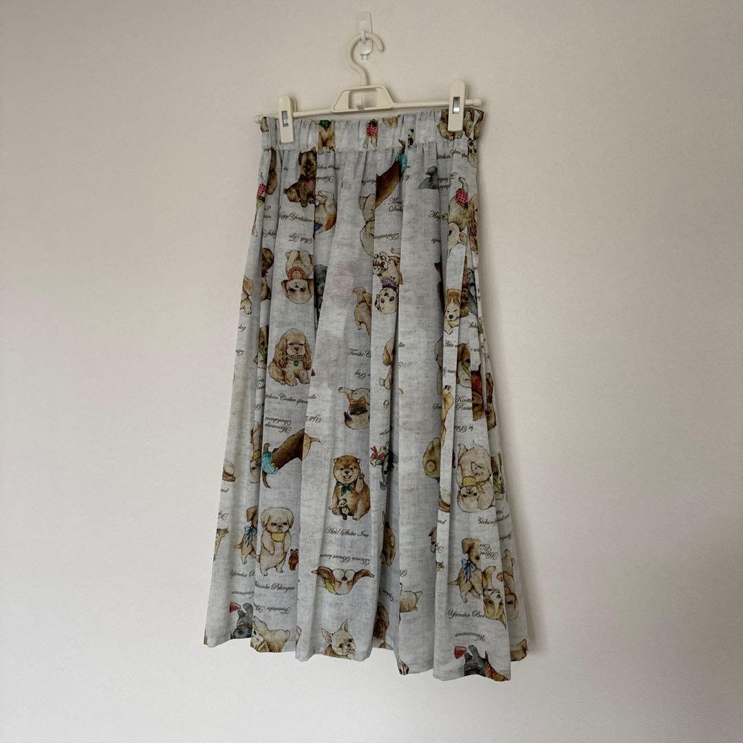 【新品•未使用•タグ付】yukiemon こいぬ図鑑 スカート グレー