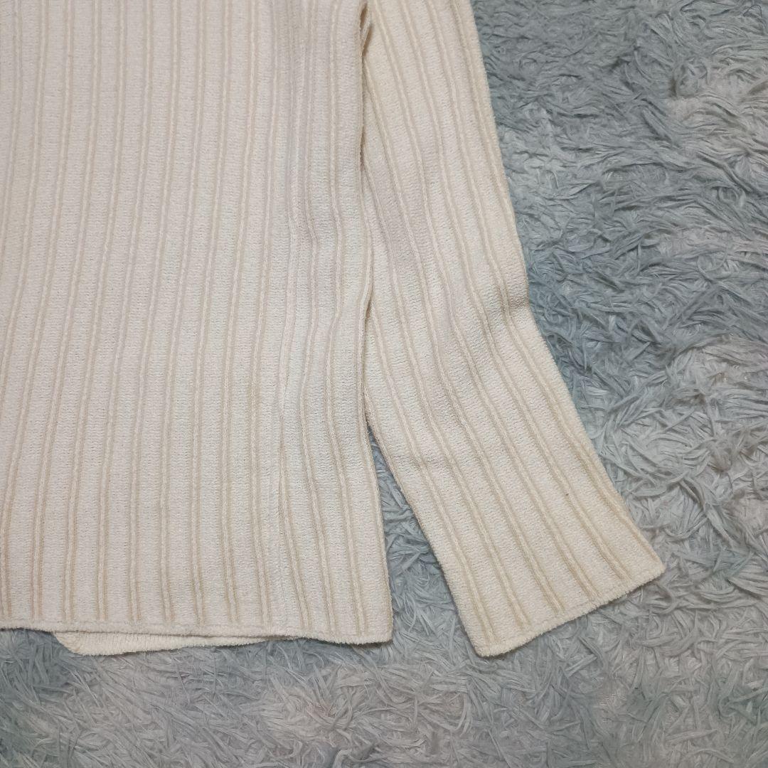 【LARDINI】アイボリー ニットジャケット M イタリア製 ブートニエール