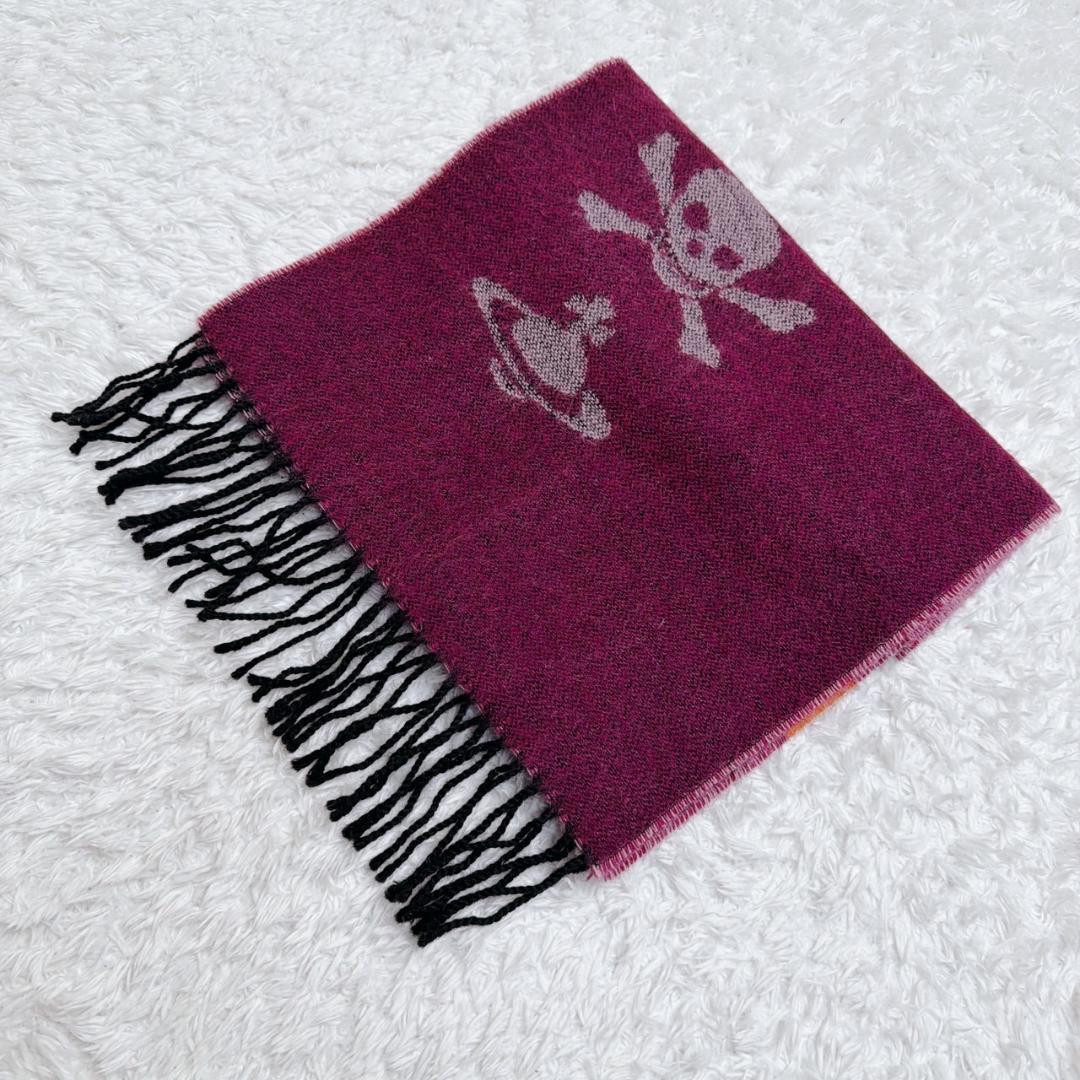 希少✨ Vivienne Westwood ドクロ オーブ マフラー ボルドー