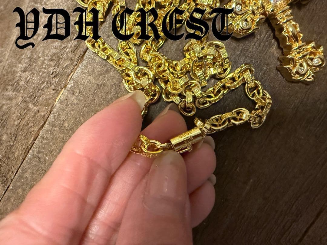 ⭐️CKRGT　22K金メッキS925　チャクラ型クロス＊ストーン　刻印有り