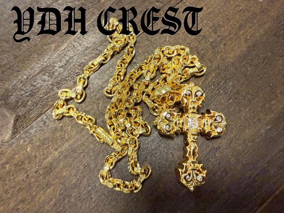 ⭐️CKRGT　22K金メッキS925　チャクラ型クロス＊ストーン　刻印有り
