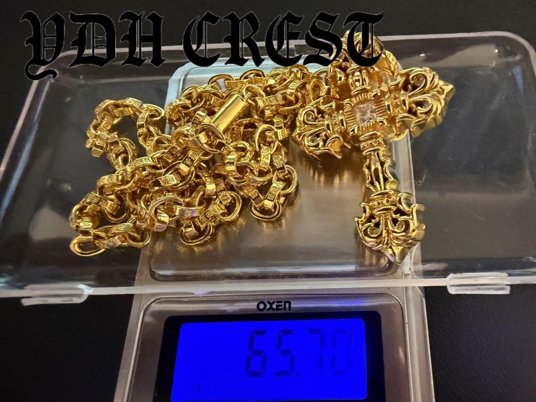 ⭐️CKRGT　22K金メッキS925　チャクラ型クロス＊ストーン　刻印有り