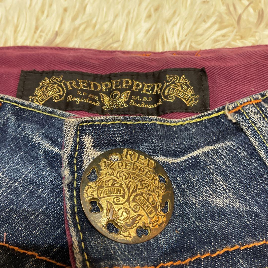RED PEPPER デニム　ジーンズ　フレア　ブーツカット　刺繍　27