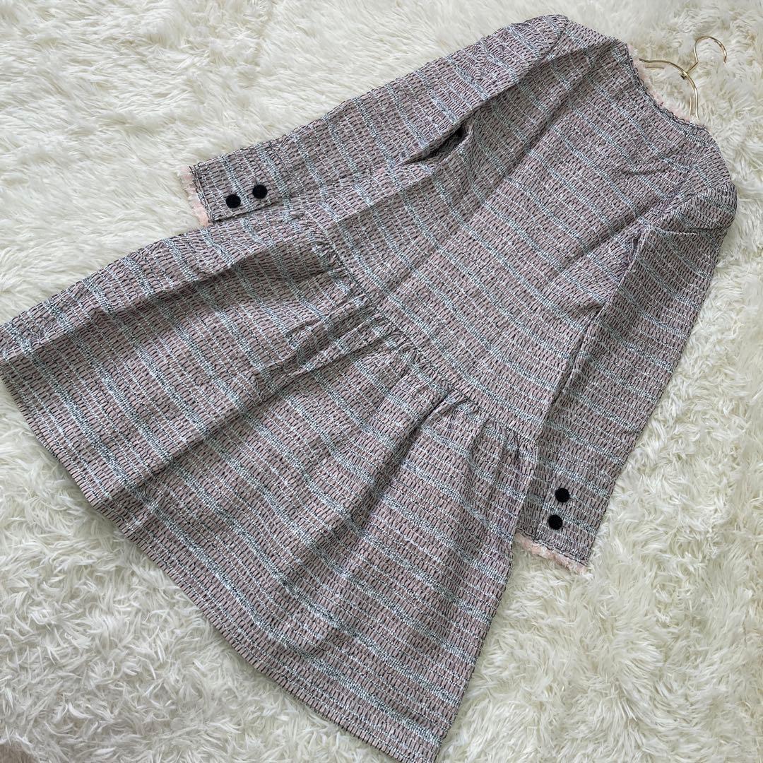 《美品》 Rene ツイードコート ピンク 34 キレイめ
