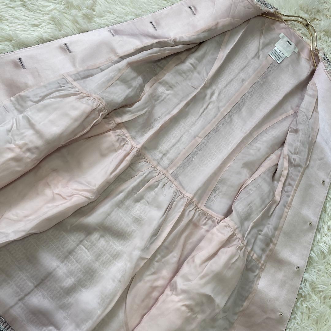 《美品》 Rene ツイードコート ピンク 34 キレイめ