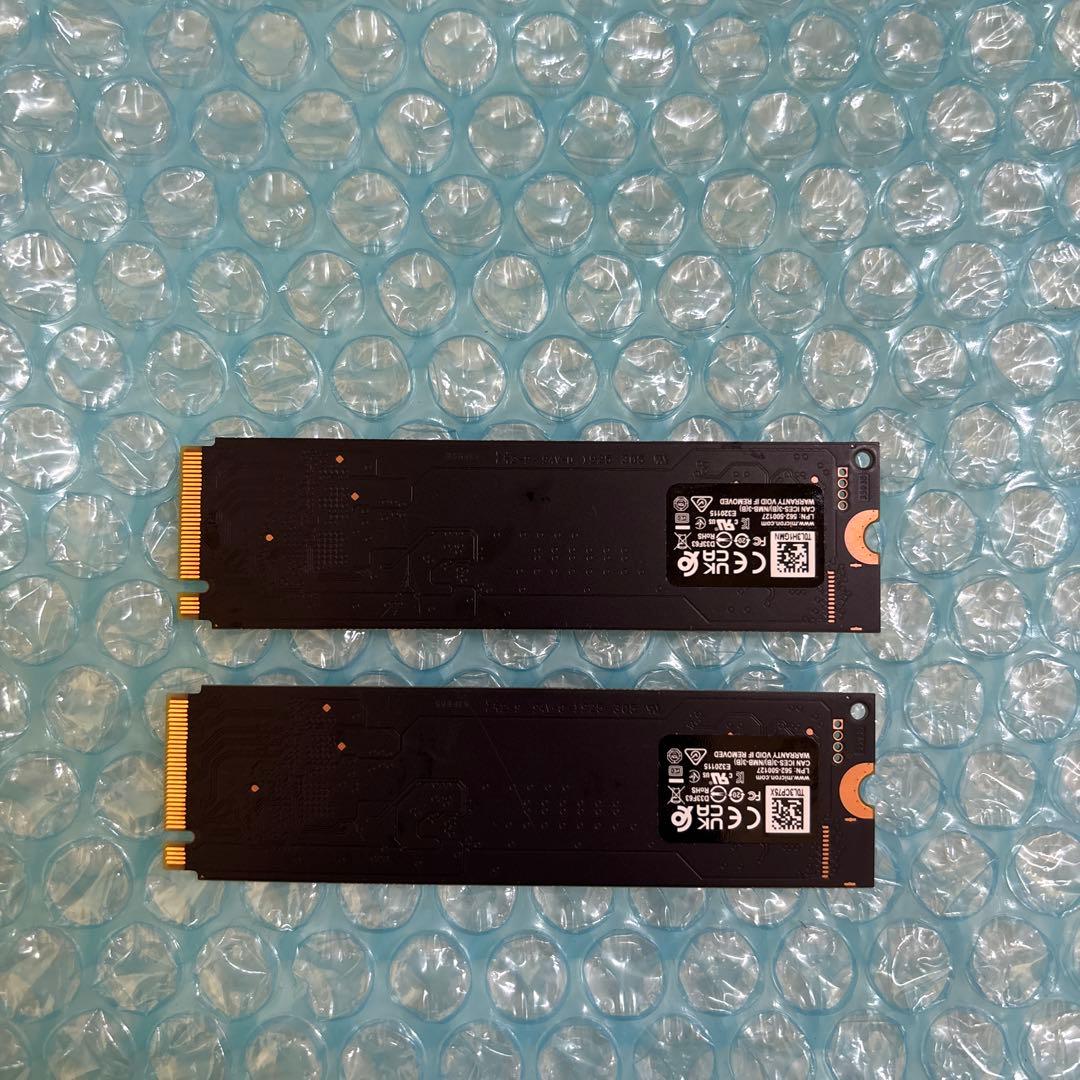 ②Micron NVMe M.2 256GB×2セット ほぼ未使用品