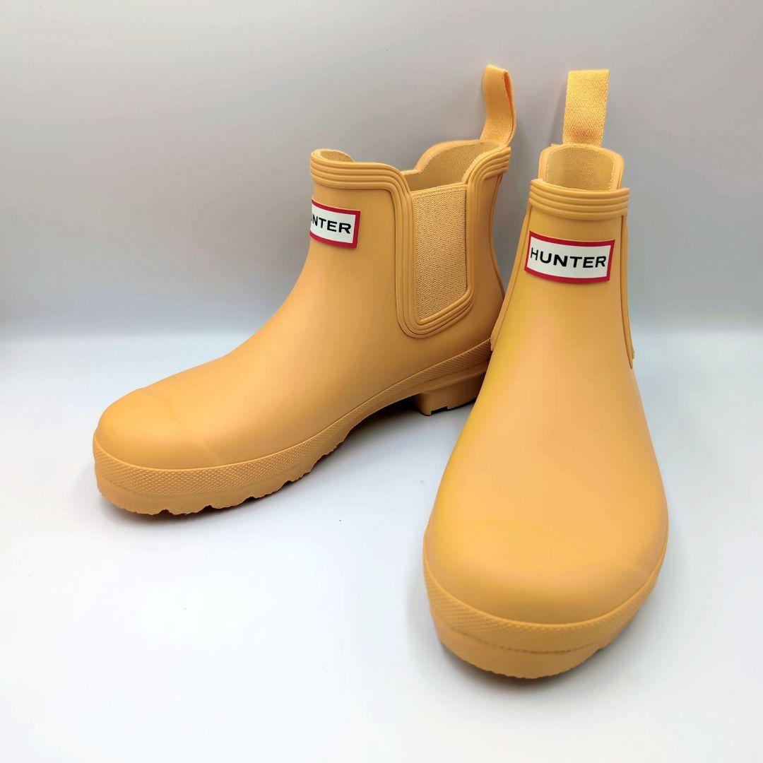 【新品】HUNTER　希少カラー　イエロー　レインブーツ　チェルシー　EU37