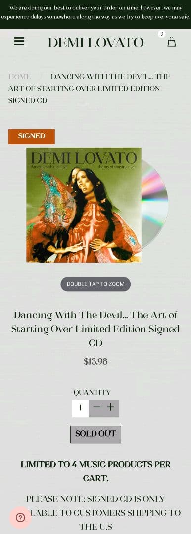 デミロヴァート Demi Lovato Anyone 直筆サイン入りCD