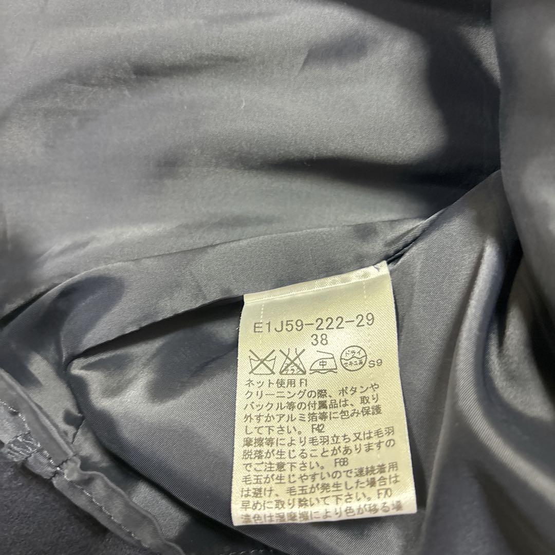 【人気】バーバリーブルーレーベル　ウールワンピースベルトリボン付 ネイビー 濃紺
