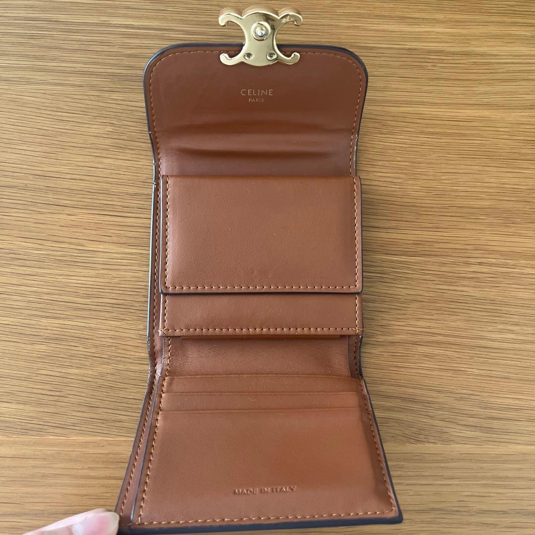 CELINE 三つ折り財布 ベージュ/ブラウン
