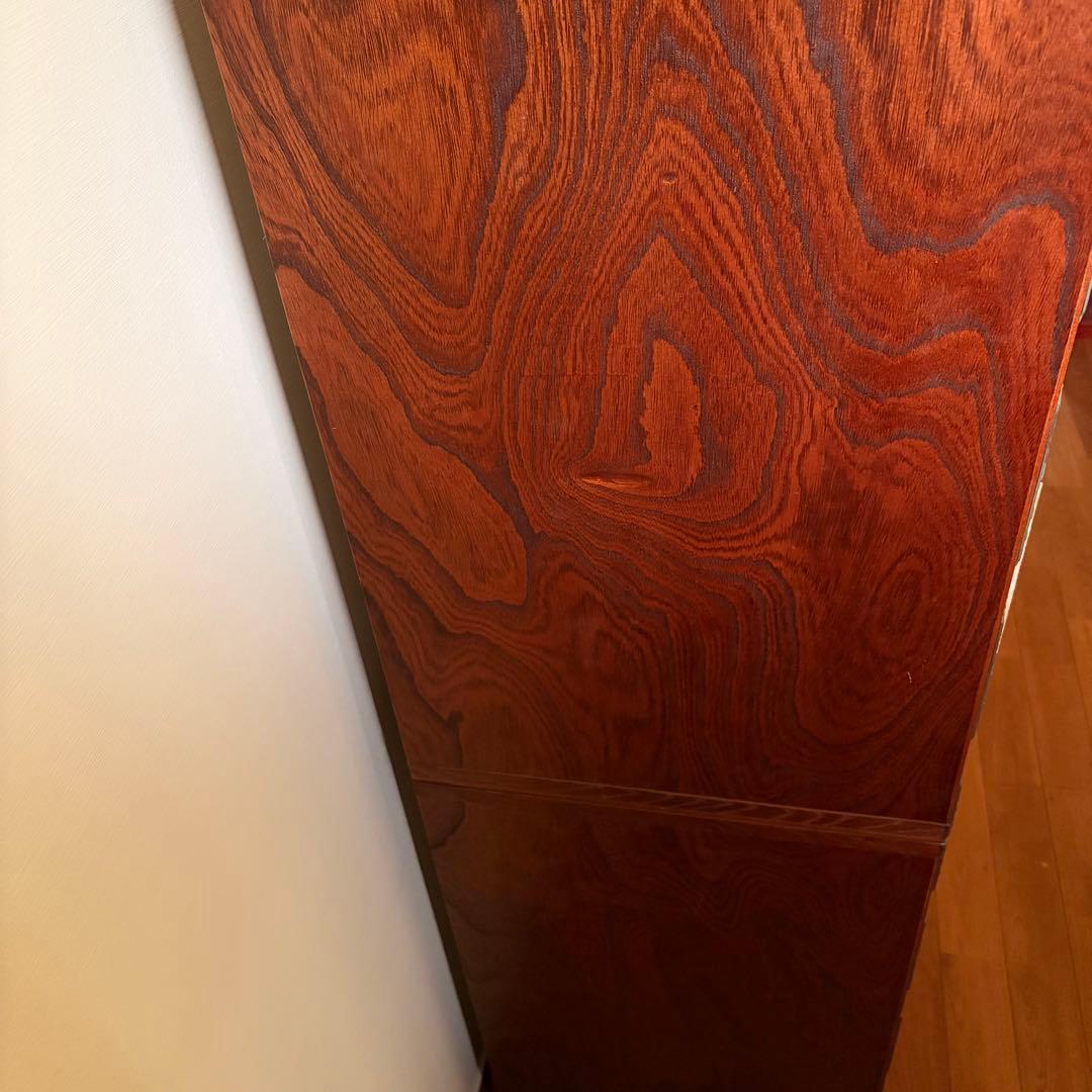 玉杢調 桐箪笥 八段 重厚金具 赤茶塗装 152cm