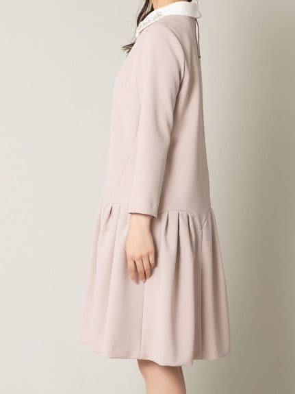 新品 22AW ビジュー襟ワンピース