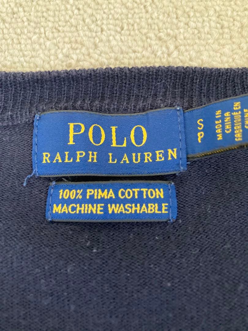 RALPH LAUREN　ラルフローレン　ネイビー　カーディガン　ピマコットン