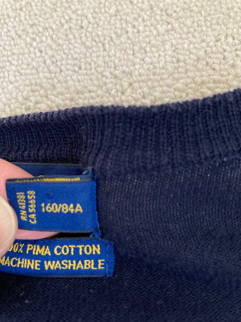 RALPH LAUREN　ラルフローレン　ネイビー　カーディガン　ピマコットン
