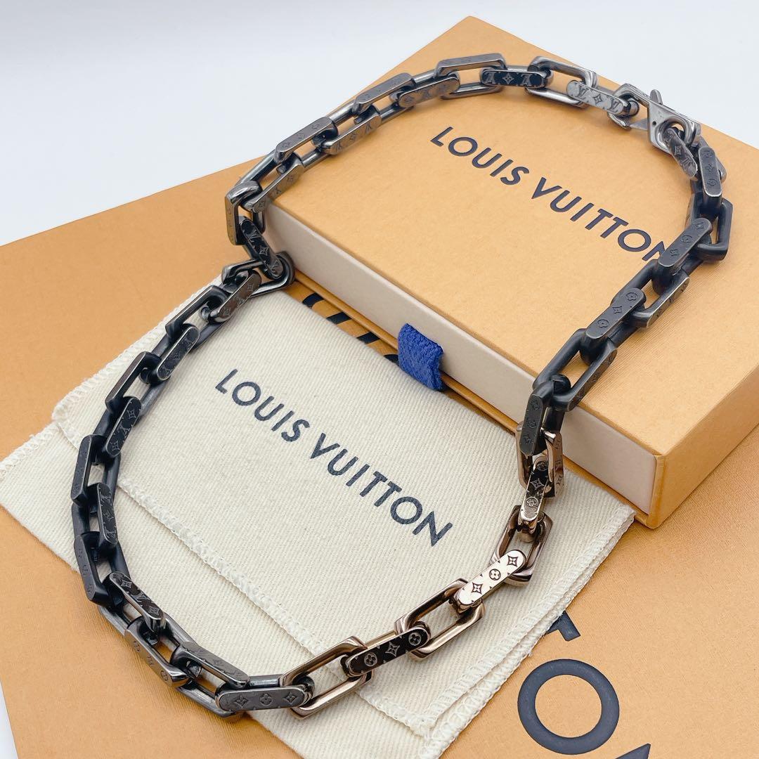 LOUIS VUITTON コリエ　チェーン　ネックレス　モノグラム　ブラック