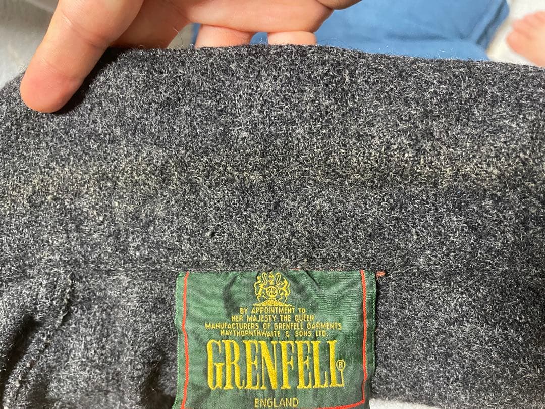 GRENFELL カバーオール　ツイード　ウール チャコールグレー