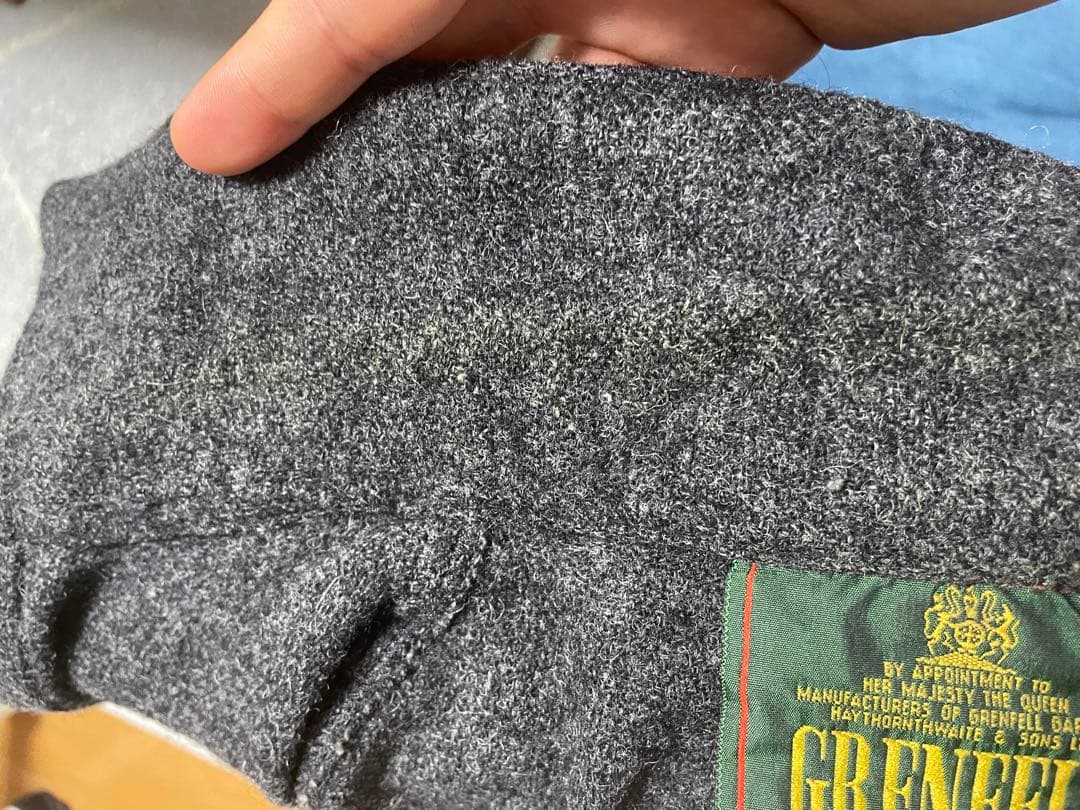 GRENFELL カバーオール　ツイード　ウール チャコールグレー