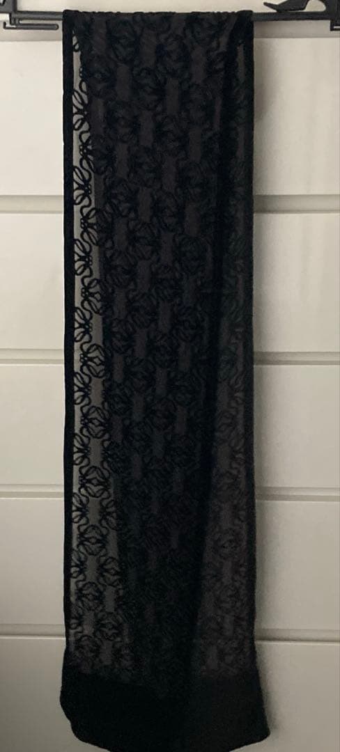 ☆新品未使用品☆ ロエベ　ストール　スカーフ　ベロア　ベルベット　シルク　黒