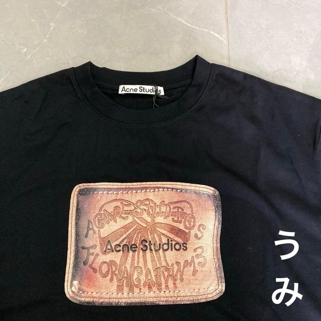 Acne Studios プリント ブラック 半袖Tシャツ
