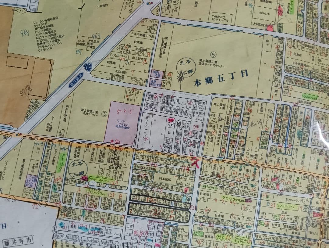 （宅配用）大阪府柏原市手書き入住宅地図全域