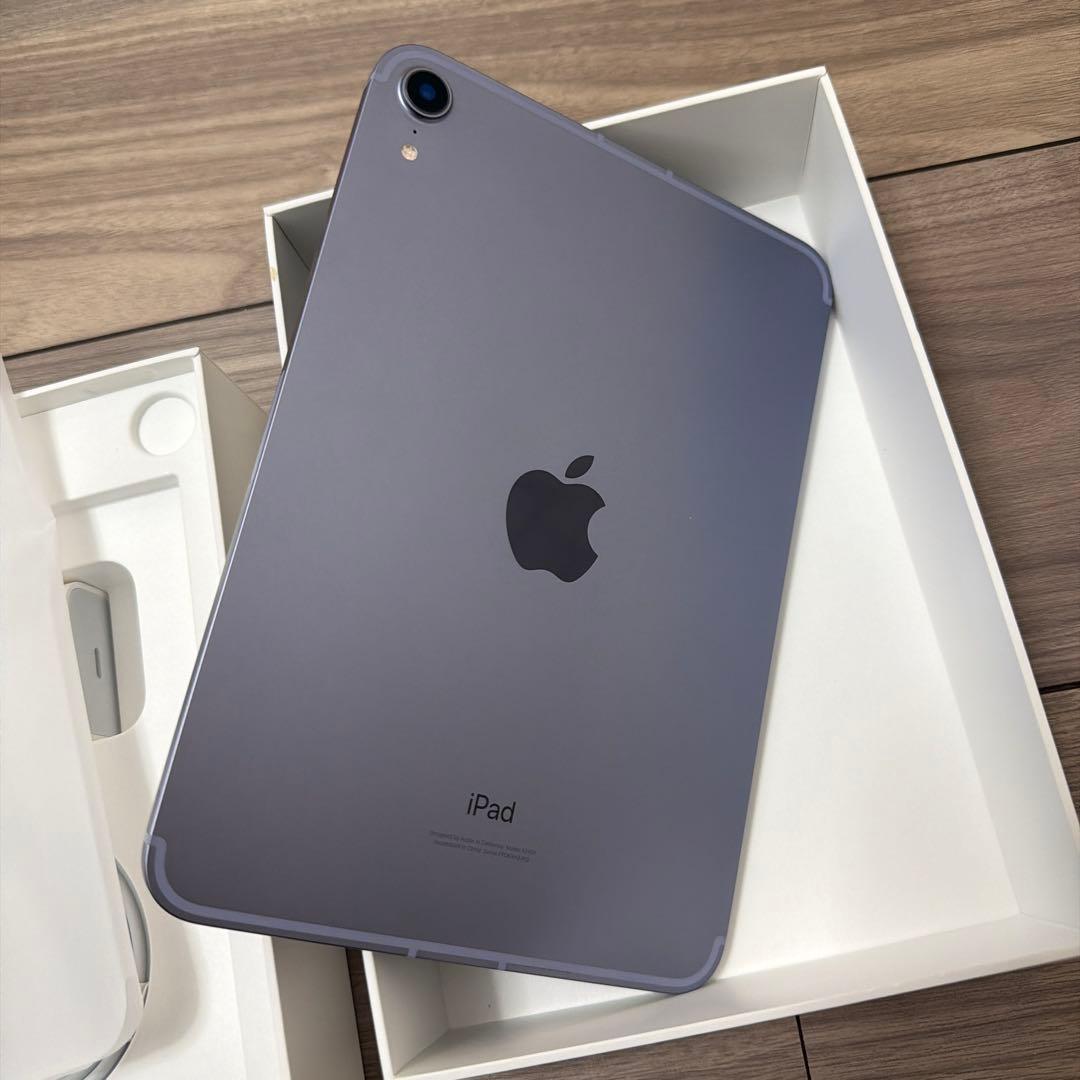 iPad mini6 パープル 256Gセルラーモデル本体 充電器・ケース付き