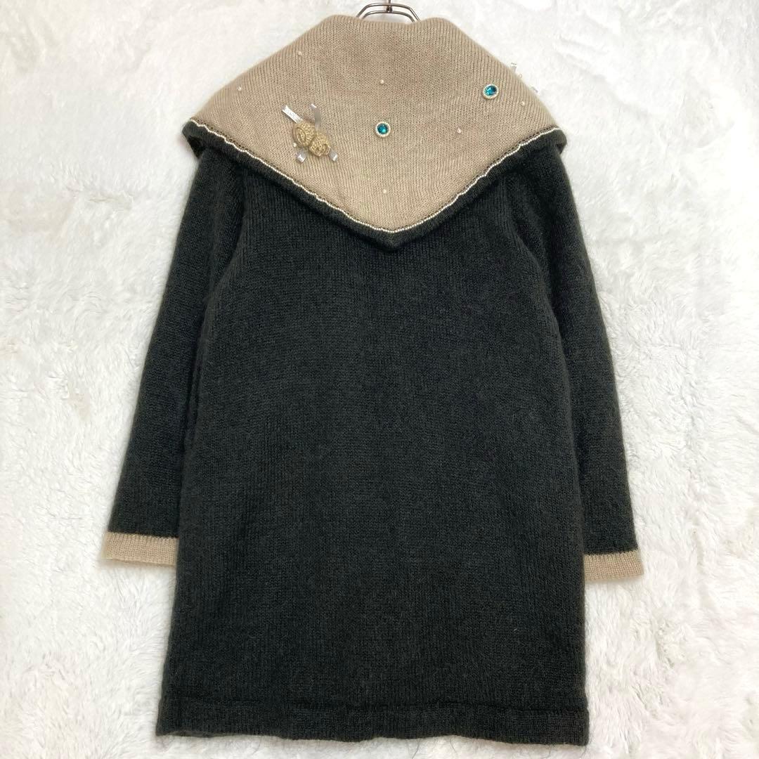 野茂むぎ様✨美品✨Piccola conte ビジュー　モヘヤ混　ニット　コート