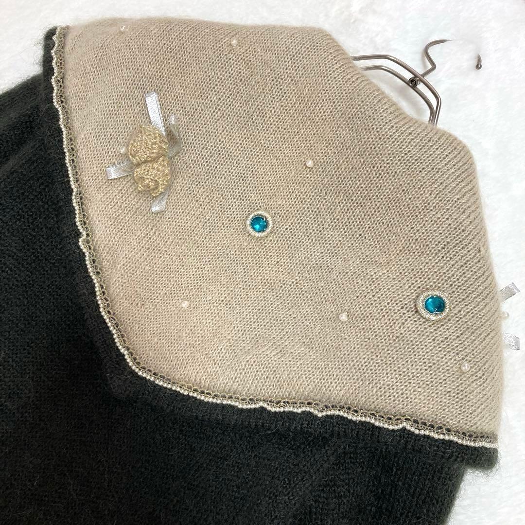 野茂むぎ様✨美品✨Piccola conte ビジュー　モヘヤ混　ニット　コート