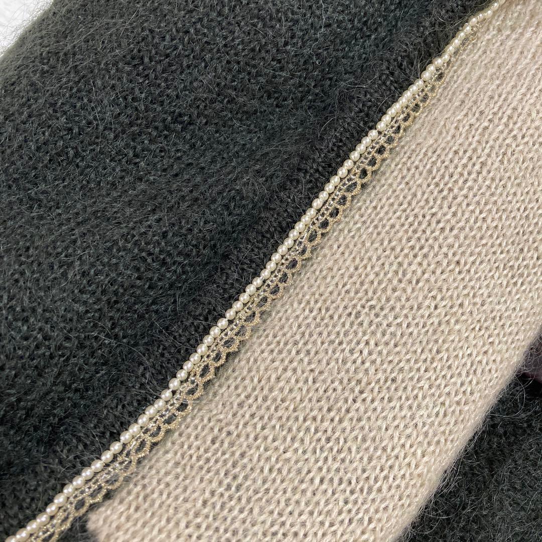 野茂むぎ様✨美品✨Piccola conte ビジュー　モヘヤ混　ニット　コート